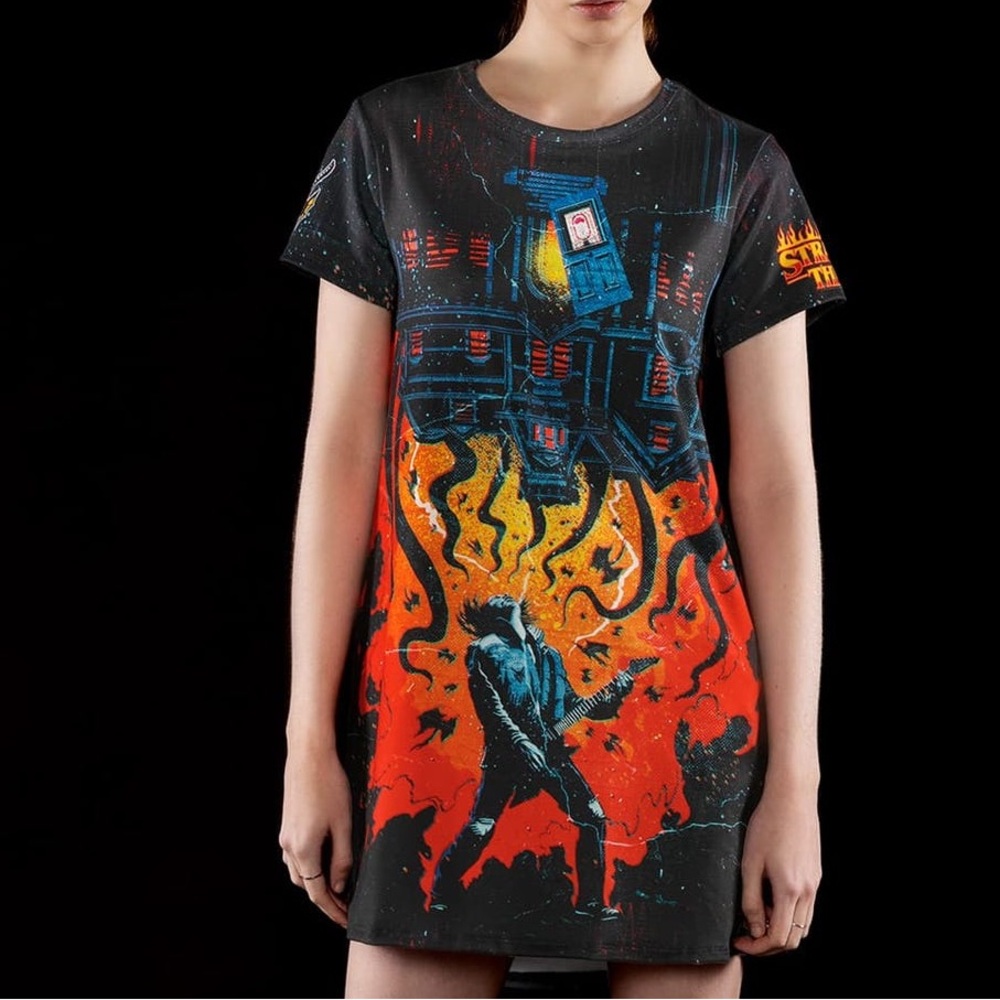 BlackMilk Stranger Things Eddie Piggyback Swing Tee Dress M